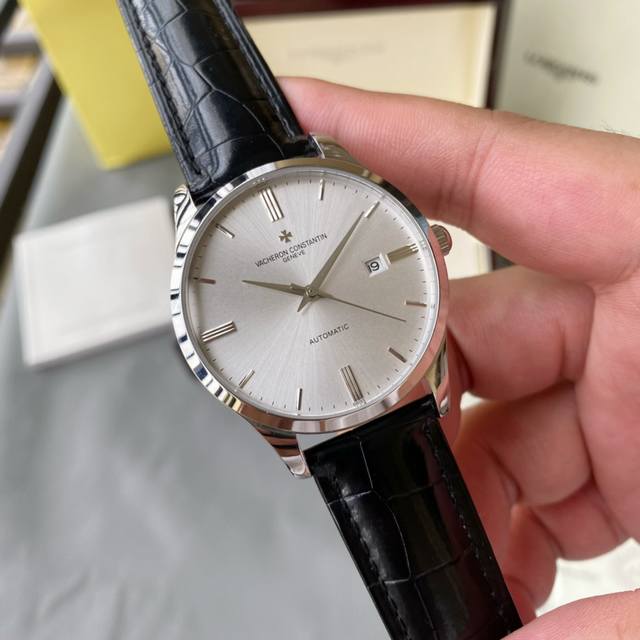 白 -金 钢带+20 江诗丹顿-Vacheron Constantin精品男士腕表经典大三针设计 尊贵大气 绅士风范 卓越品质 热卖全城 采用全自动机械机芯 顶